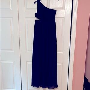 Lulu's Navy One Shoulder Dress